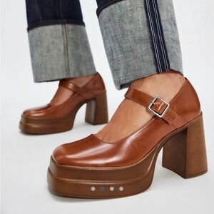 Free People Brown Platform Heels